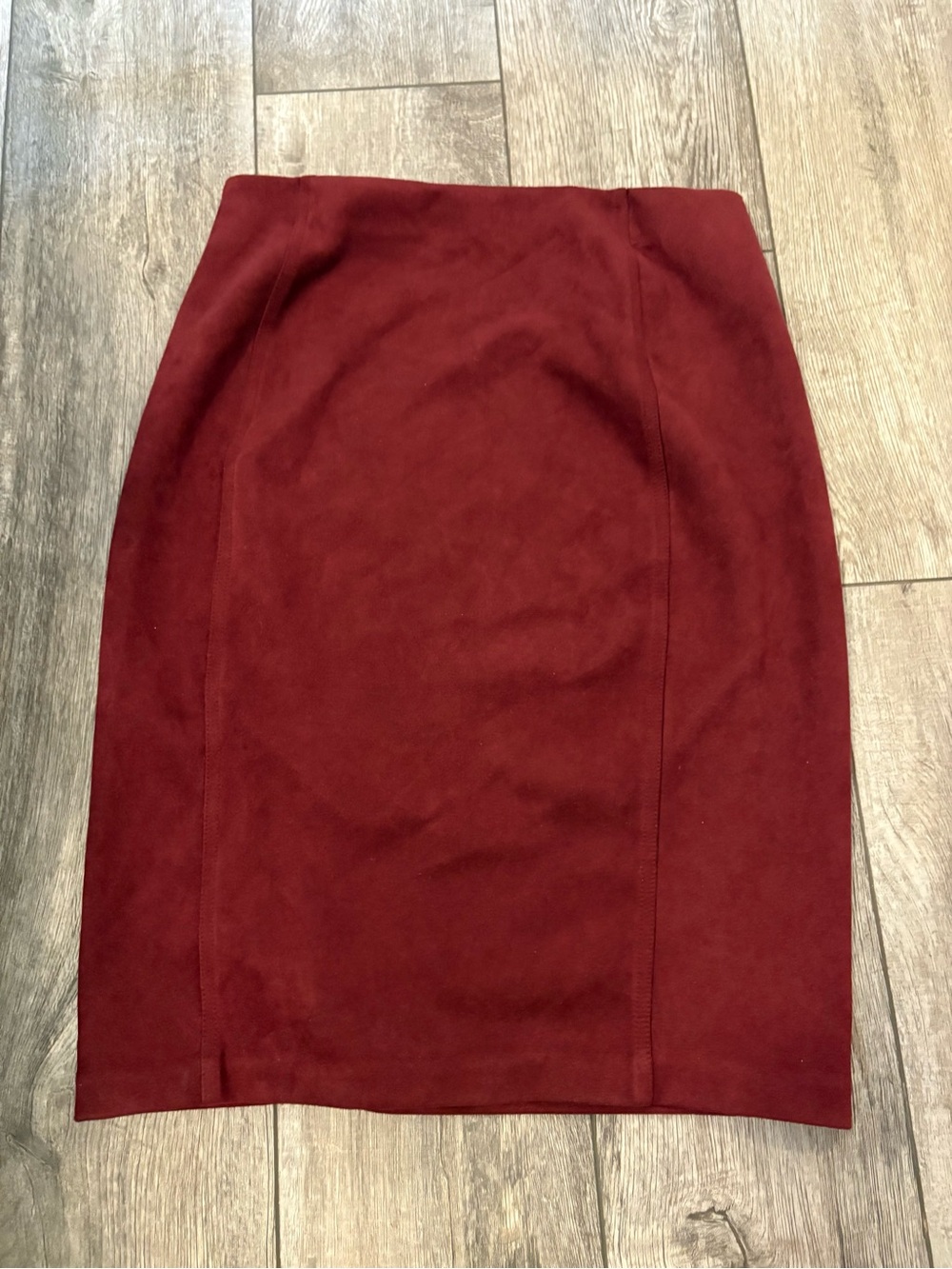 Ivanka Trump Velvet Burgundy Pencil Skirt - Picture 2 of 2